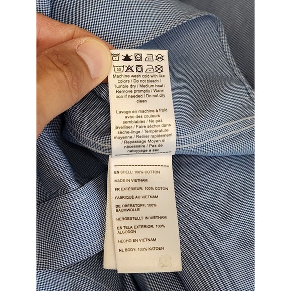 UNTUCKit Shirt Men's L Blue Long Sleeve Button Down Wrinkle Free Cadetto - Picture 6 of 6